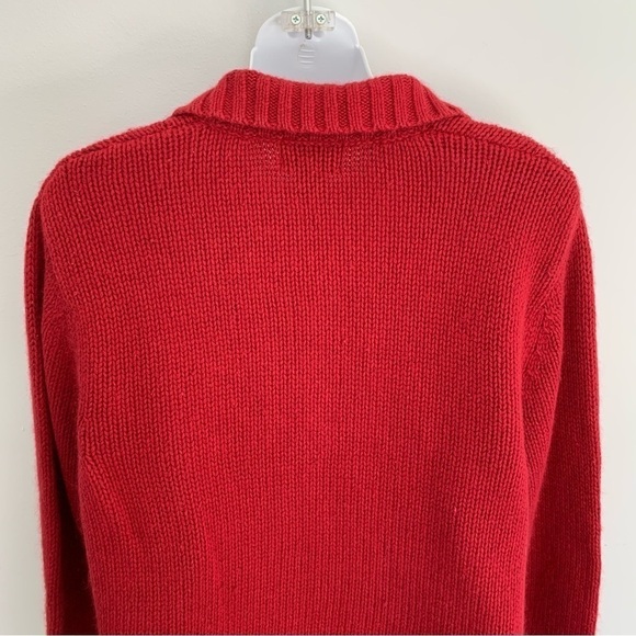 Woolrich Womans Angora Blend Sweater Size L Snowflake Chunk Knit Red - Picture 6 of 10